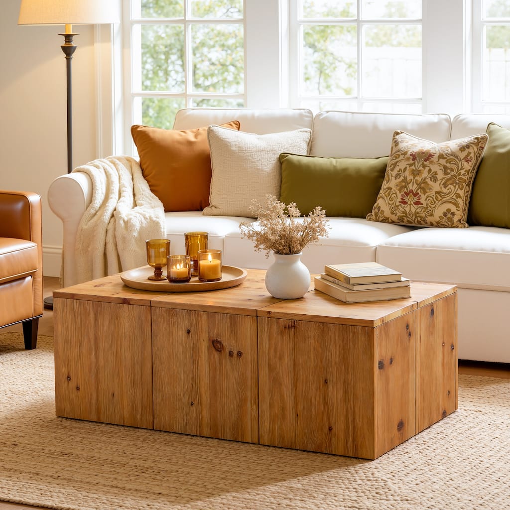 Rectangle Solid Wood Coffee Table For Living Room