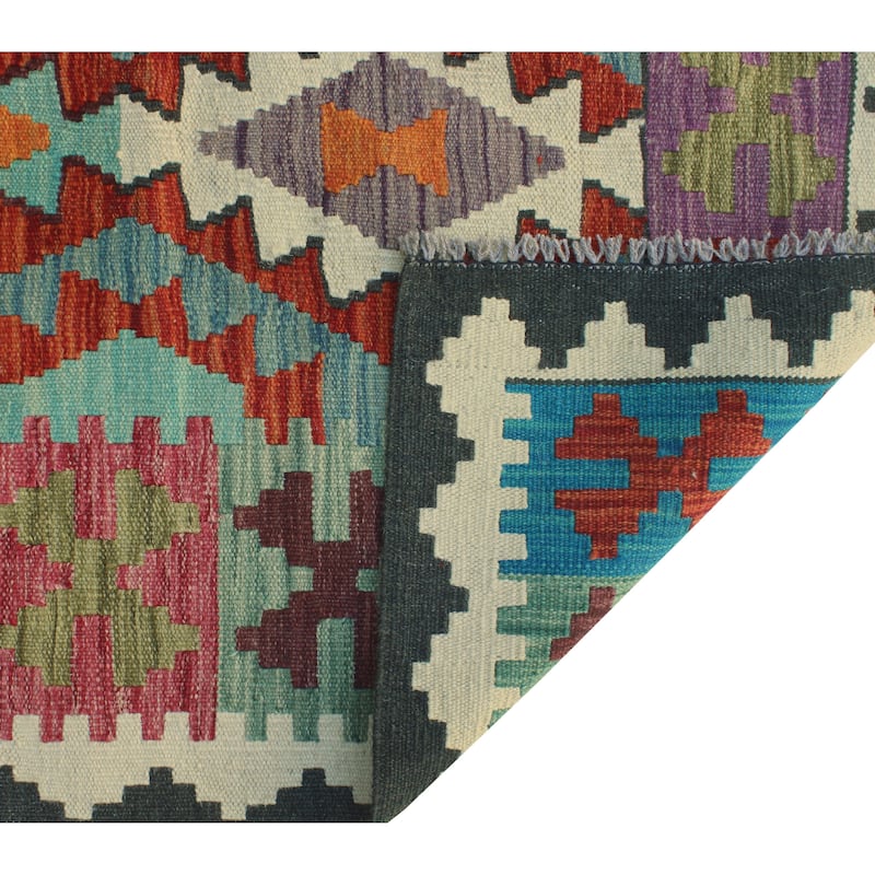Flatweave Madalyn Red/Ivory Runner - 2'9" x 9'9"