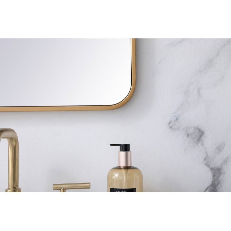 Ezra Soft Corner Metal Rectangular Mirror