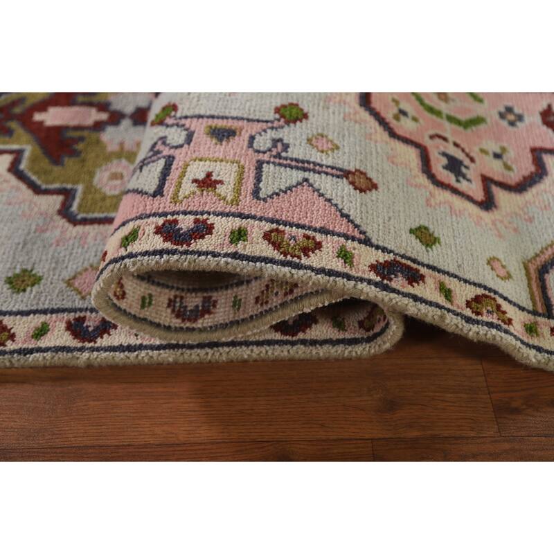 Geometric Blue Kazak Indian Runner Rug Handmade Wool Carpet - 2'7"x 11'5"