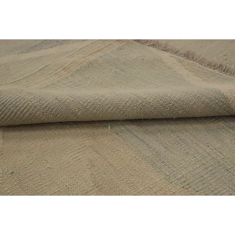 Hand Woven Oriental 100% Wool Carpet Southwestern Modern Beige & Ivories Kilim Area Rug - 6' 5'' X 4' 8''