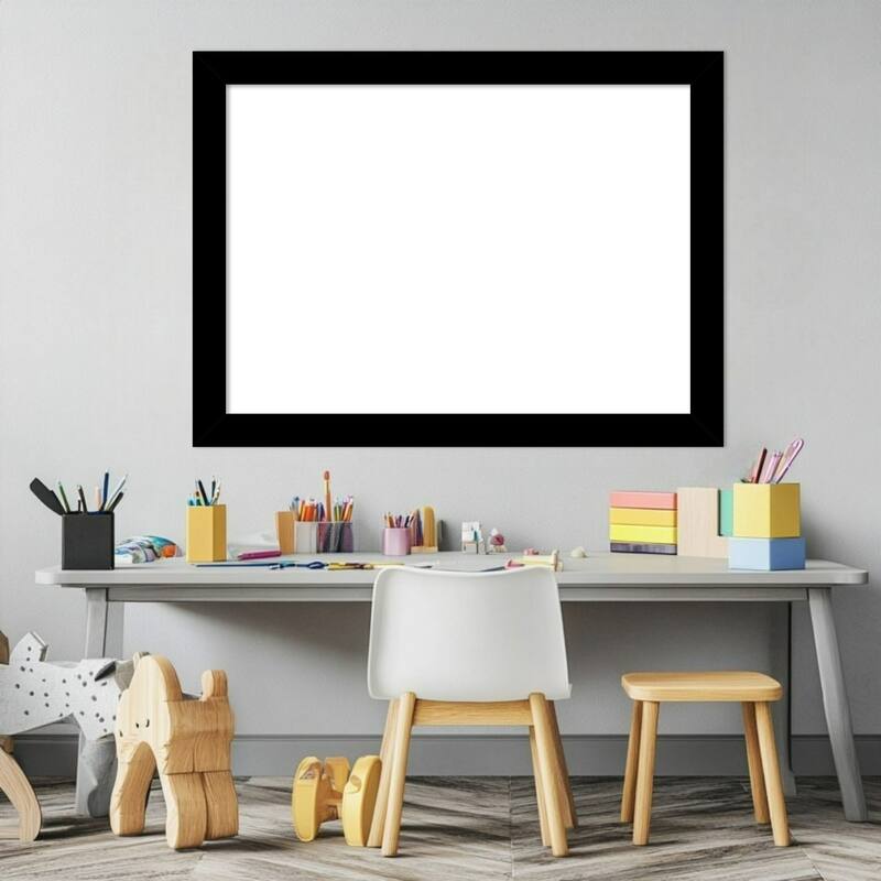 Amanti Art Brushed Black Framed Dry Erase Magnetic Board