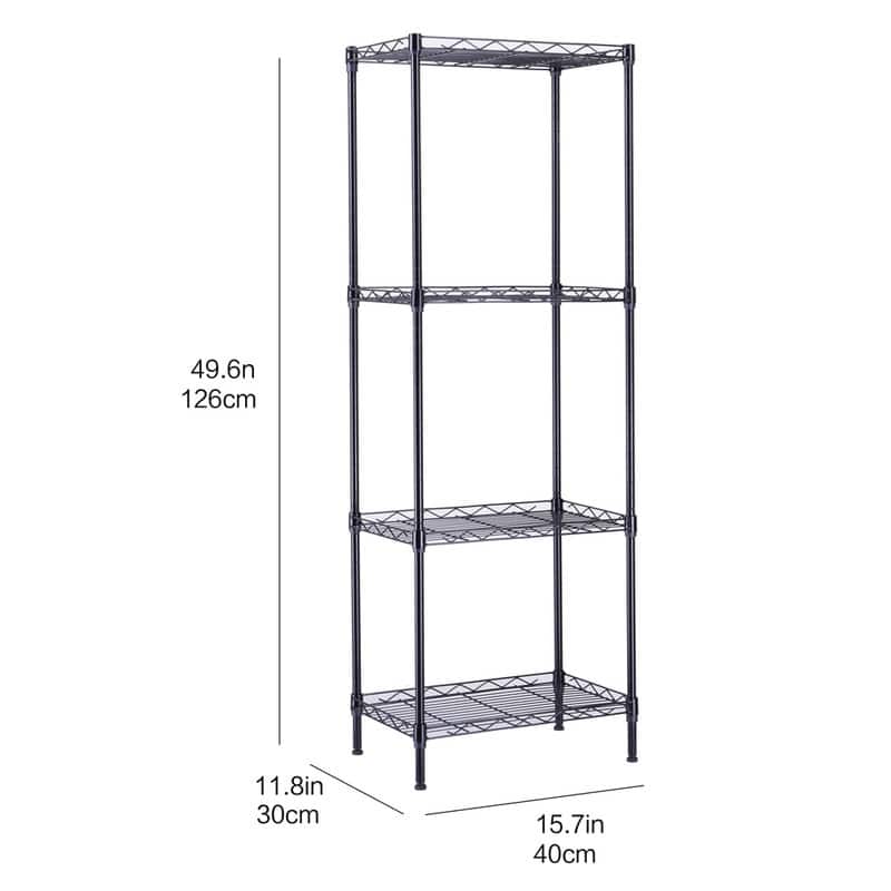 4-Tier Steel Wire Shelving Unit Metal Storage Rack