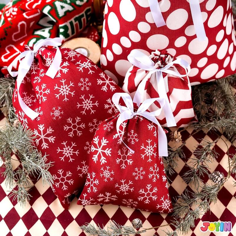 Unique Christmas Gift Bag Set - 6 Pieces - Red