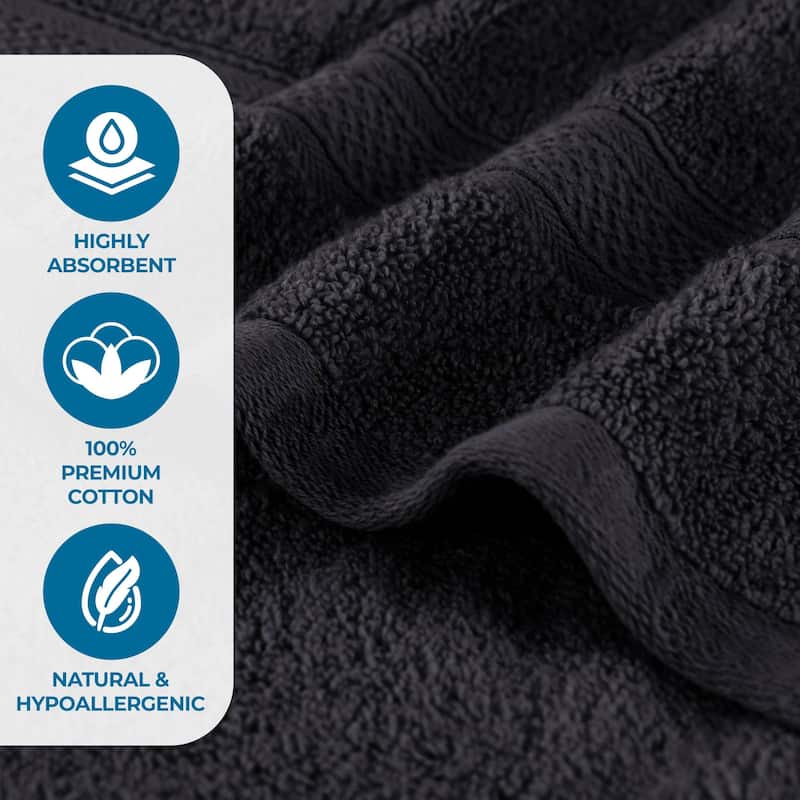 Superior Chevron Zero Twist Cotton Face Towel Washcloth Set of 12