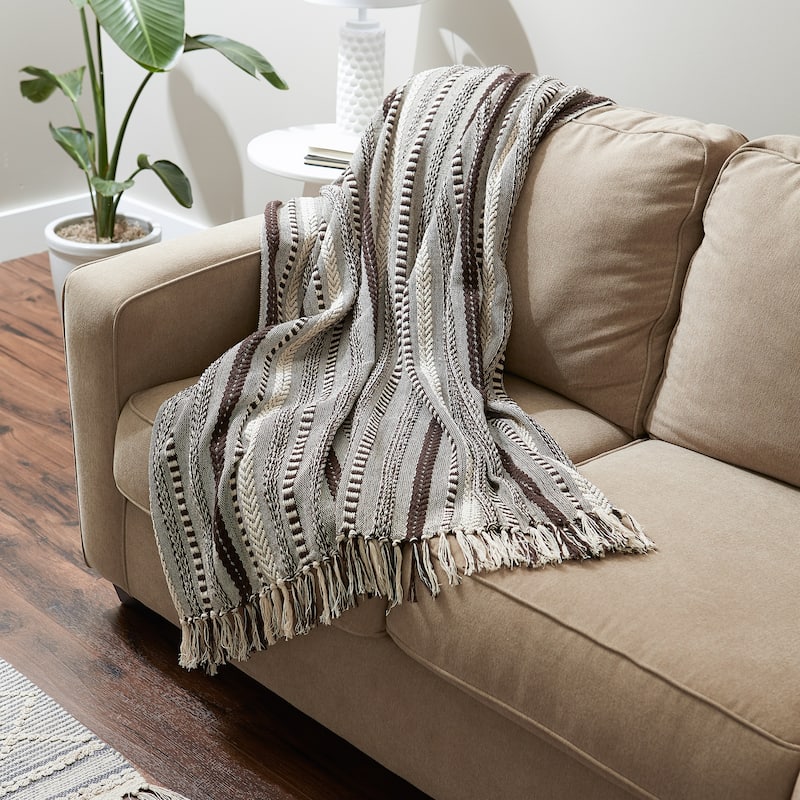 DII Braided Stripe Decorative Throw