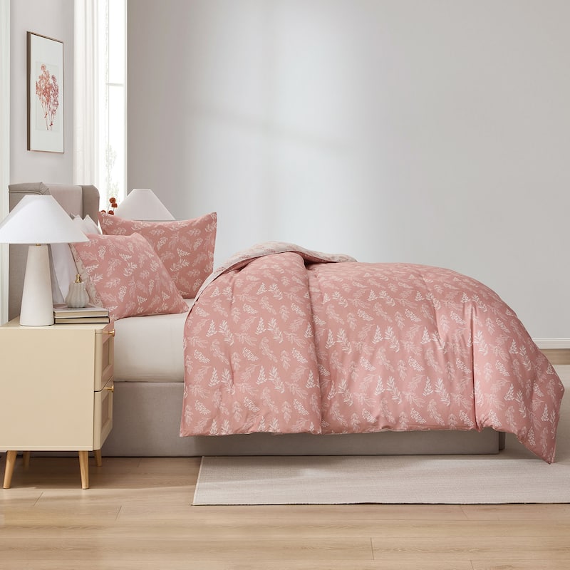 Empyrean 3PC Reversible Botanical Printed Comforter Bedding Set