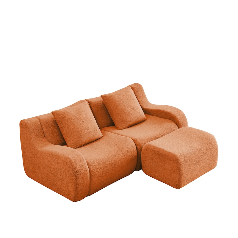 GDF Studio - Fairford L-Shaped 2-Seat Modular Sofa With Curved Armrests & Non-Slip Base