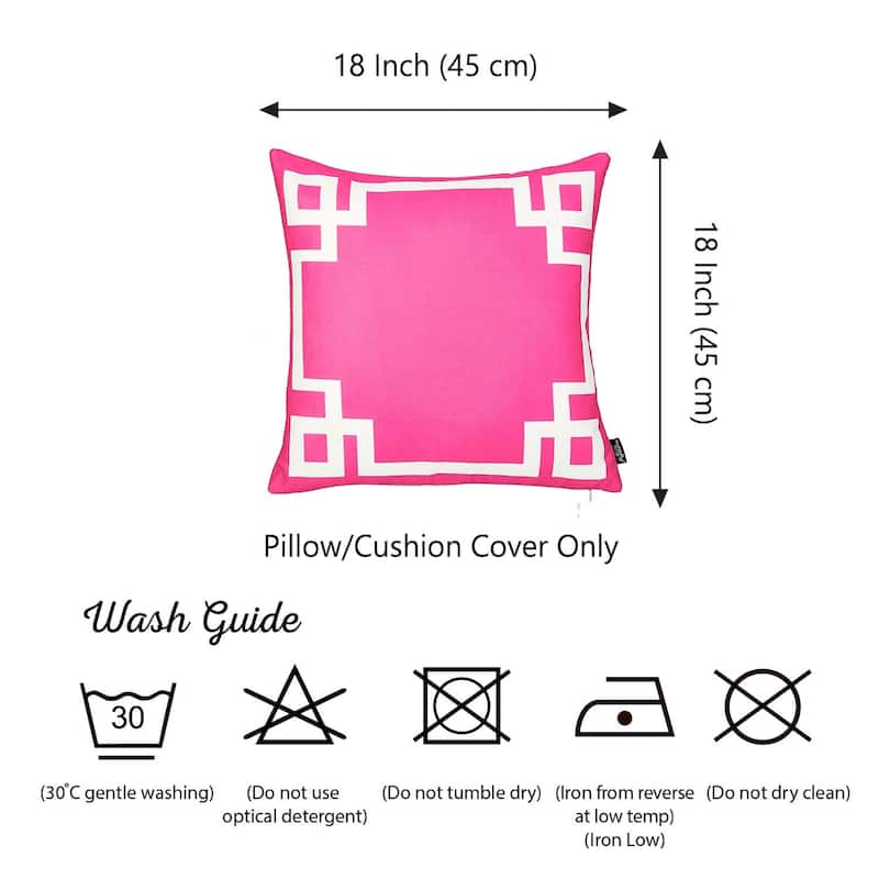 Carson Carrington Geometric Pink and White 18-inch Throw Pillow Cover