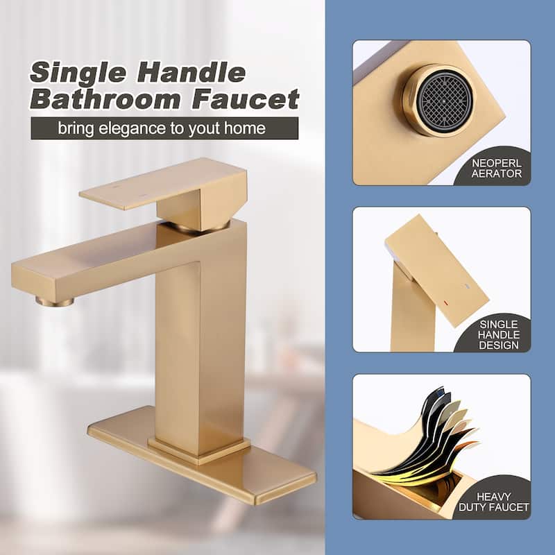 WOWOW 1.2 GPM Single Handle Bathroom Sink Faucet