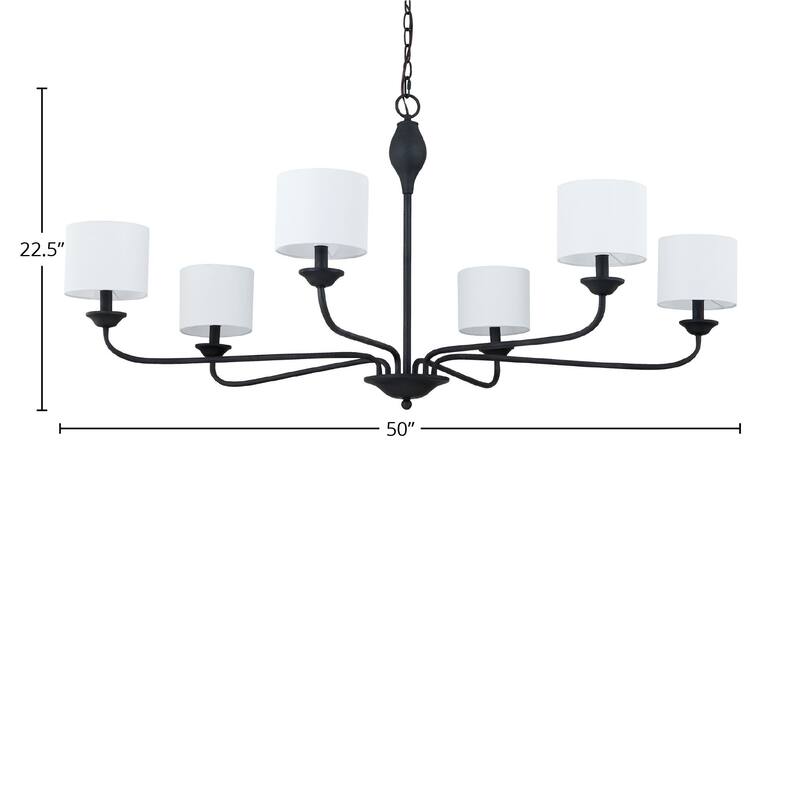 Monica 6-Light Chandelier, Black
