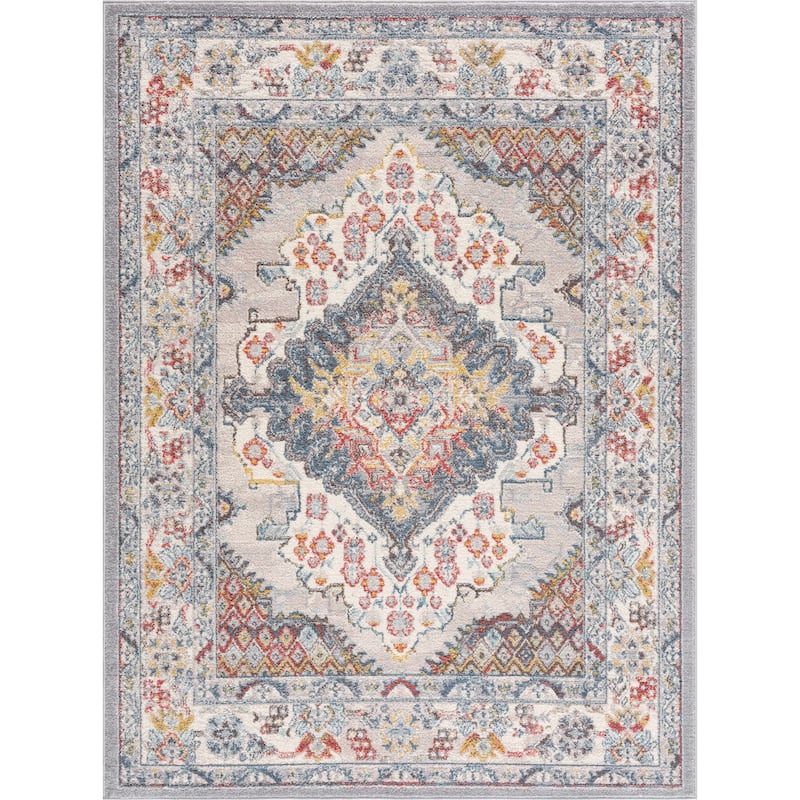 Hauteloom Haymond Hallway, Kitchen Runner Rug - Brick Red, Charcoal, Cream - 2'7" x 10'