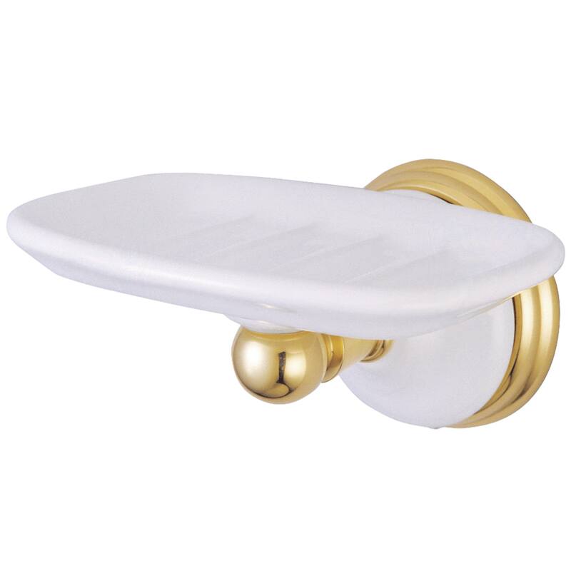 Victorian Wall-Mount Soap Dish Holder - Polished Brass
