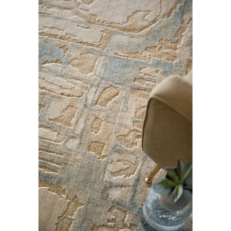 Grand Bazaar Hartman Machine Made Abstract Modern Area Rug - 8' x 10' - Tan/Brown/Gray