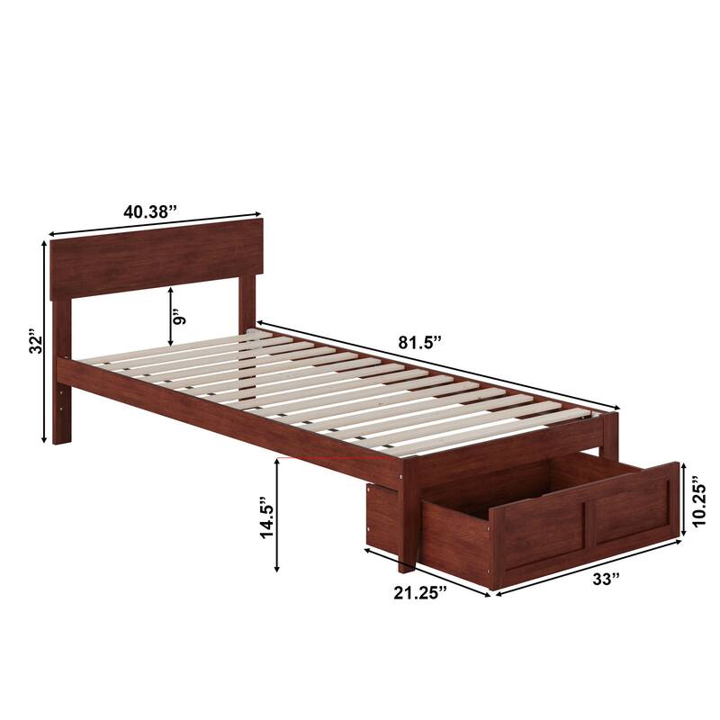 AFI Boston Platform Bed with Foot Drawer