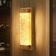 preview thumbnail 11 of 11, Modern 1-Light LED Gold Leaf Wall Sconce Acrylic Vanity Light - W5.1" x L15.7"