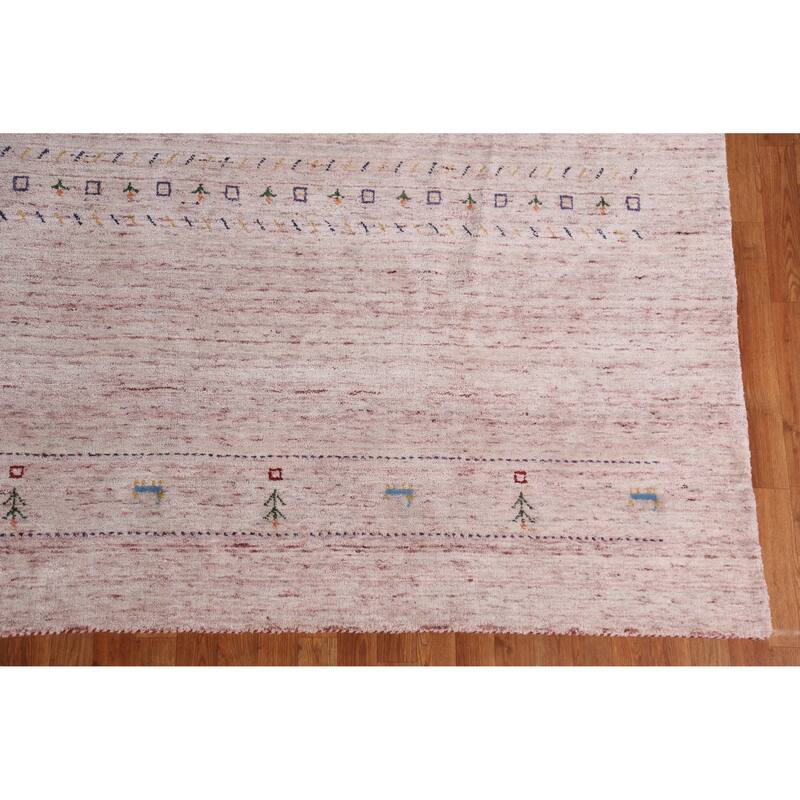 Hand Knotted Oriental 100% Wool Carpet Tribal Animal Pictorial Multi-Colored Gabbeh Area Rug - 11' 5'' X 8' 8''