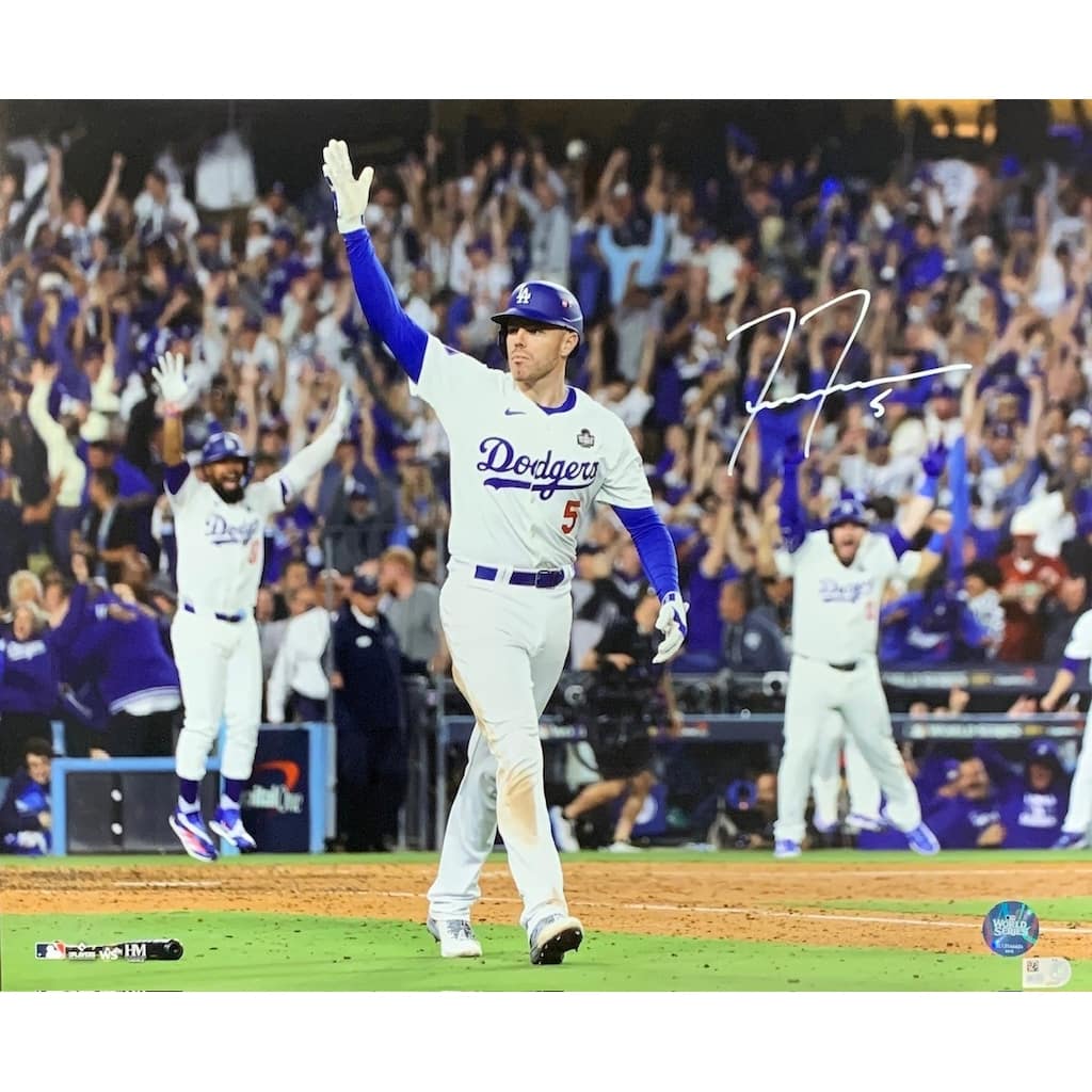 Freddie Freeman Autographed Los Angeles Dodgers 2024 World Series Grand Slam Signed Baseball 16x20 Photo MLB Hologam COA B
