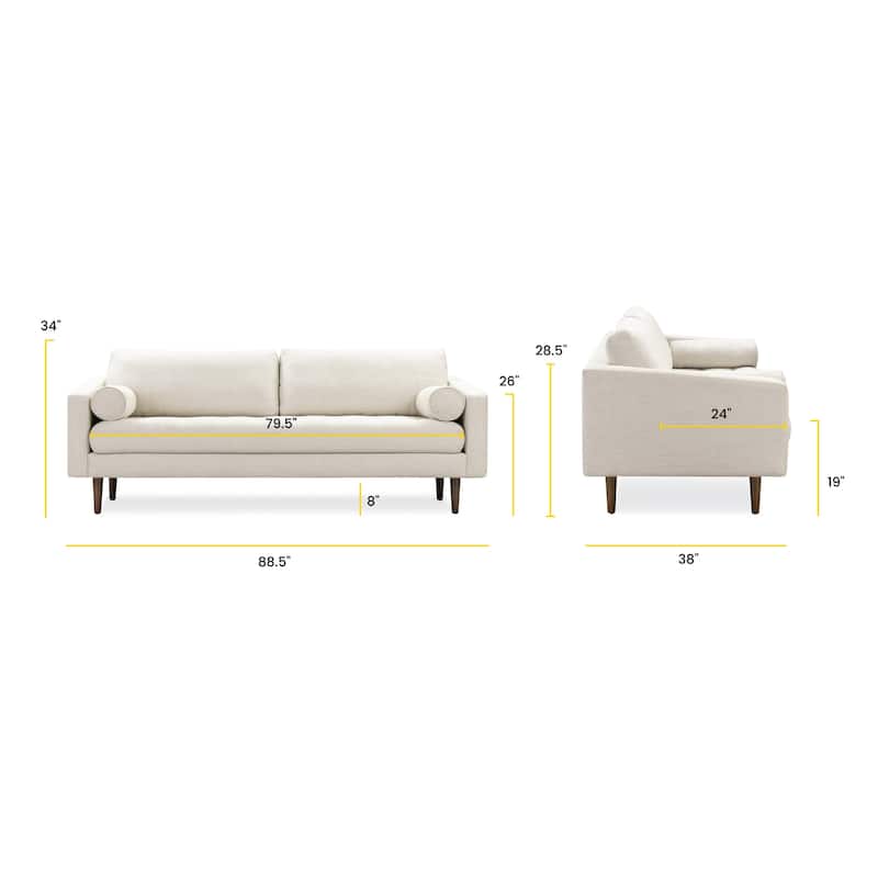 Poly & Bark Napa 72" Velvet Fabric Sofa