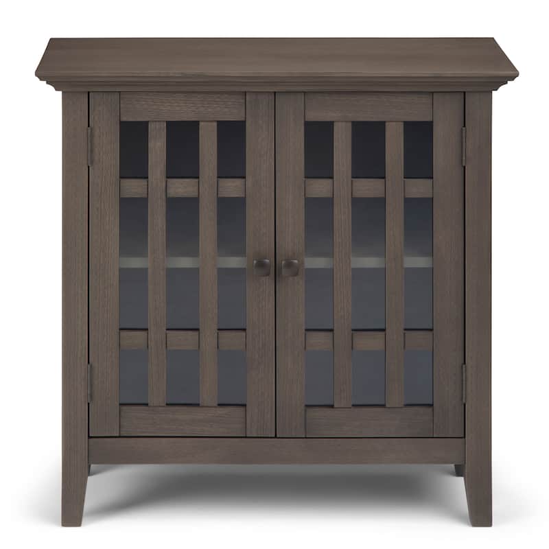 WYNDENHALL Freemont Solid Wood Transitional Low Storage Media Cabinet - 32"w x 14"d x 31" h