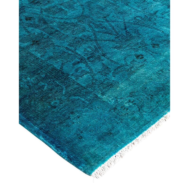 Contemporary Overdyed Wool Hand Knotted Runner - 2' 5" x 14' 3"