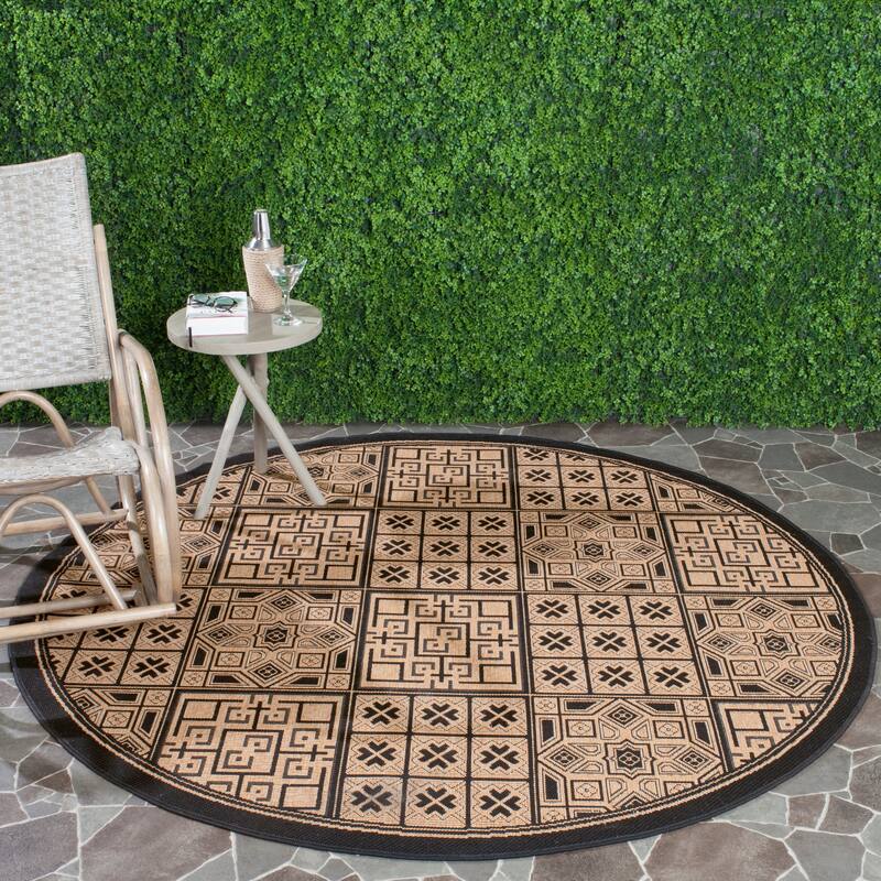 SAFAVIEH Courtyard Jacklyn Geometric Block Indoor/ Outdoor Area Rug