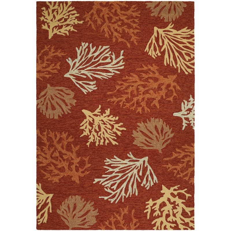 Picadilly City of the Sea Terracotta Indoor/ Outdoor Area Rug - 3'6" x 5'6"