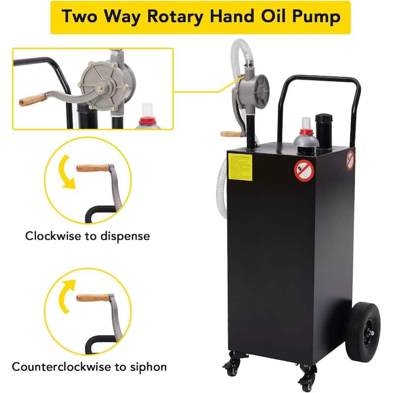 40 Gallon Gas Caddy with Pump Gasoline Tank Fuel Storage