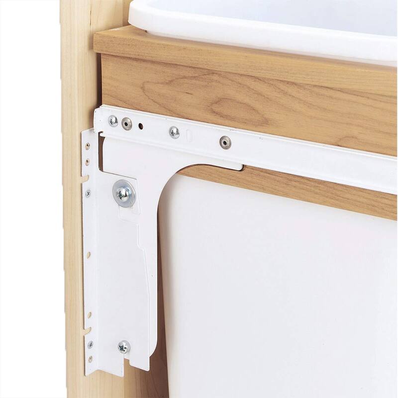 Rev-A-Shelf 4WCTM-12DM1-175 35-Qt Top Mount Pullout Waste Container Bin, White
