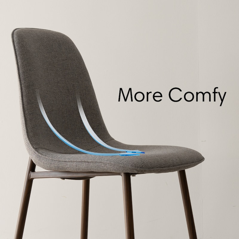 Modern Solid Back Side Dining Chair Walnut leg(Set of 4)