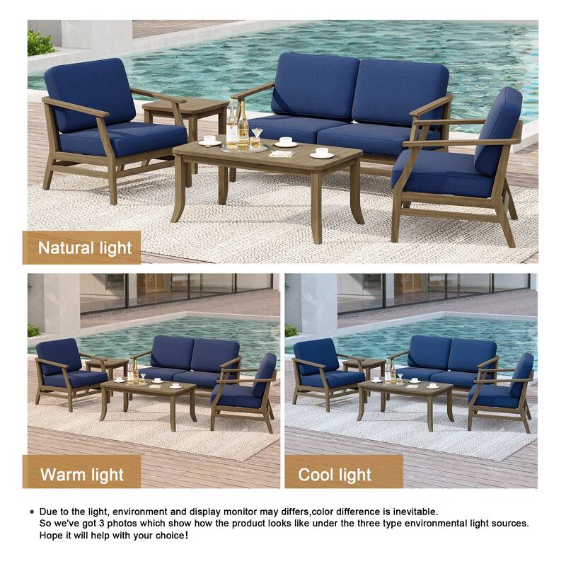 Outdoor Conversation Set Patio Chair, Loveseat with Tables