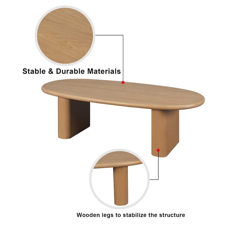 51'' Tapered Tabletop Coffee Table For Living Room