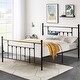 preview thumbnail 10 of 26, VECELO Platform Bed Frame with Headboard-Twin/Full Queen Size Bed Black - Full