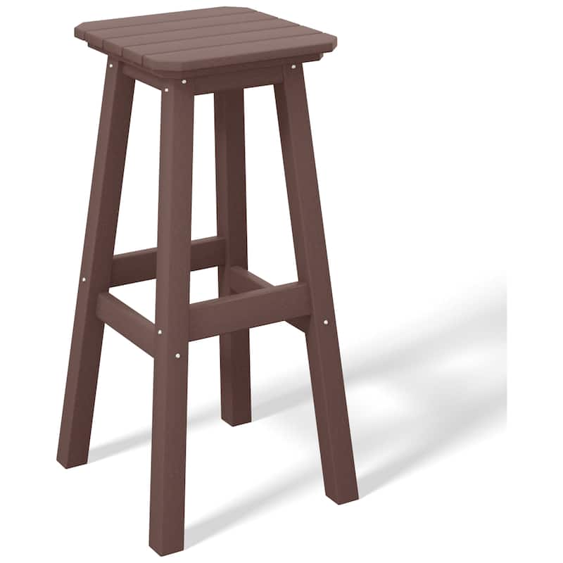 Polytrends Laguna Hdpe All Weather Outdoor Patio 29" Square Bar Stool (Set Of 2)