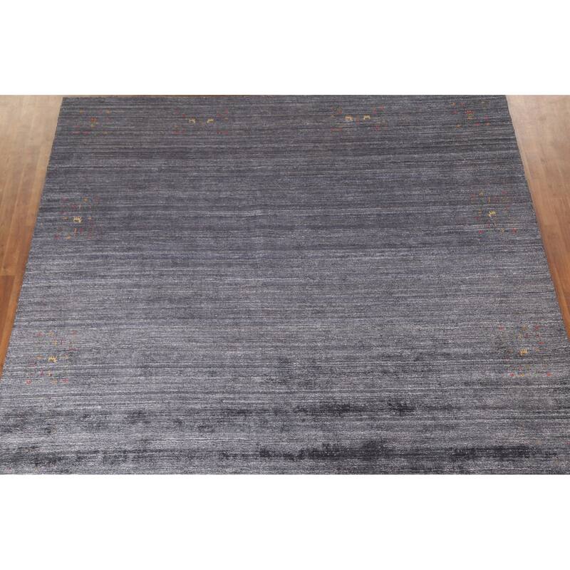 Tribal Gabbeh Oriental Square Rug Hand-Knotted Wool Carpet - 9'8" x 9'9"