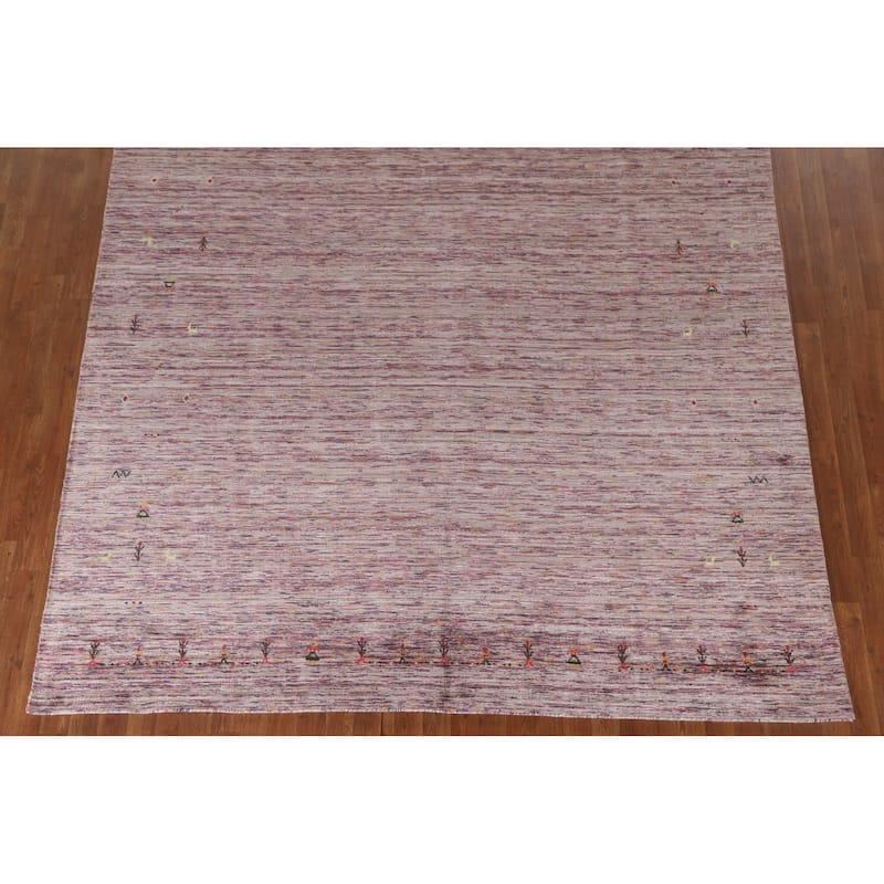 Gabbeh Indian Area Rug Hand-Knotted Tribal Wool Carpet - 8'0"x 9'11"