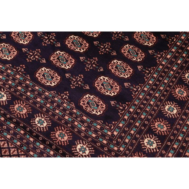 Tribal Bokhara Duke Blue/Blue Hand Knotted Wool Rug - 8'4'' x 9'11''