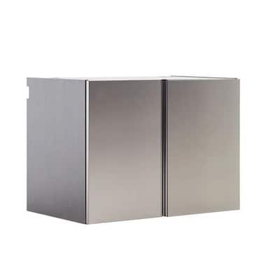 Osy Wall Mounted Storage Garage Cabinet, 2 Shelves, Double Door, Gray