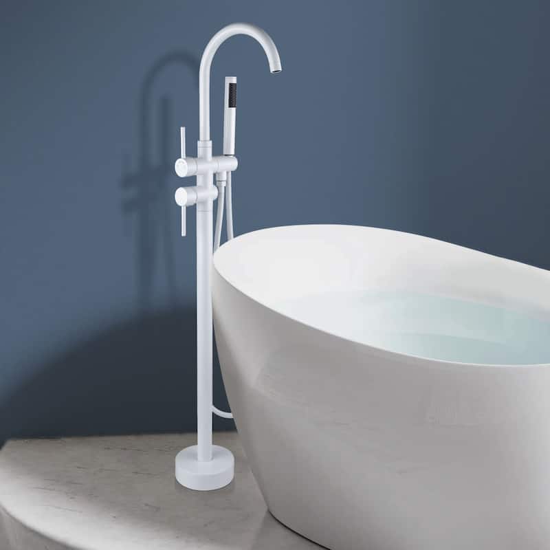 Topcraft Floor Mounted Bathtub Filler with Handheld Showerhead