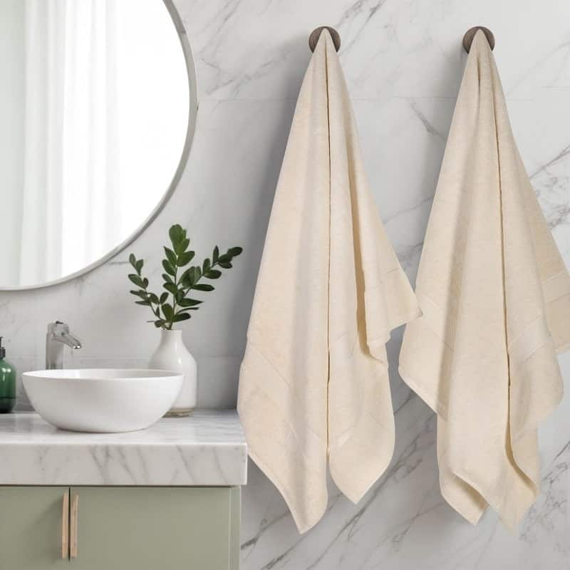 Superior Egyptian Cotton Pile Heavyweight Bath Towel Set of 2