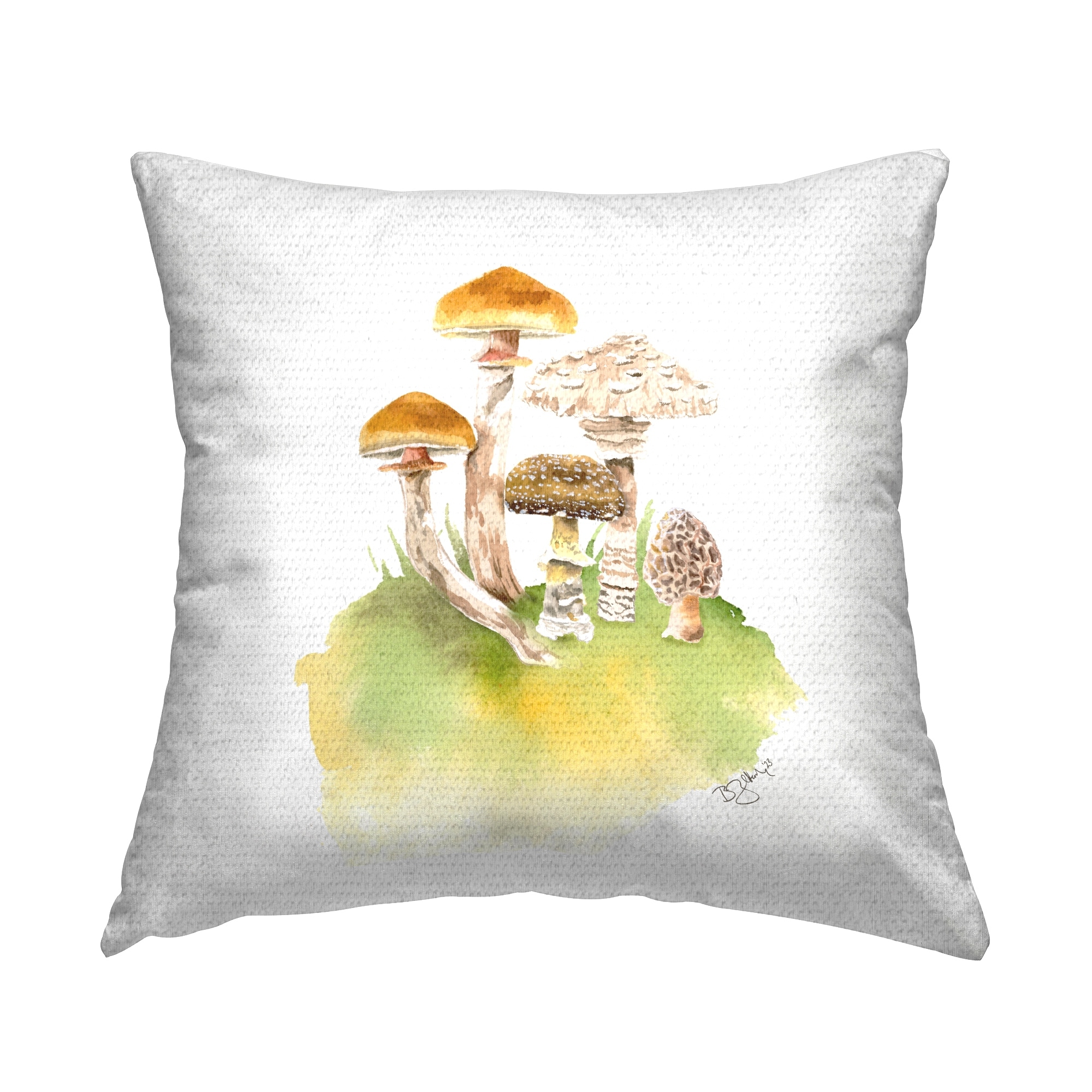 Stupell Woodland Mushroom Plants Printed Outdoor Throw Pillow Design by Two If By Sea Studios