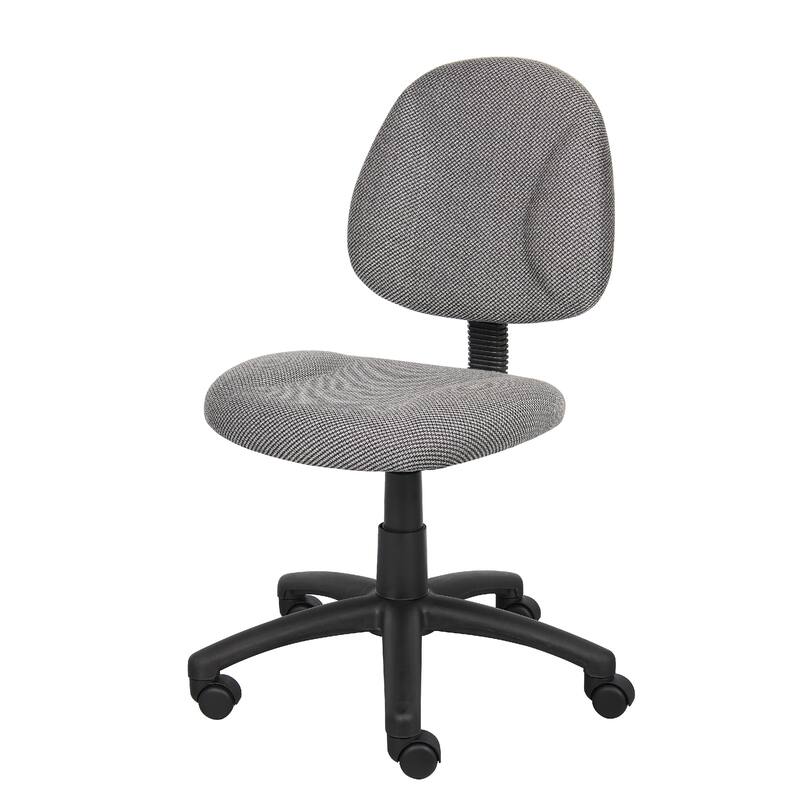 Jea Swivel Posture Chair, Contoured Back, Gray Tweed, Wheels