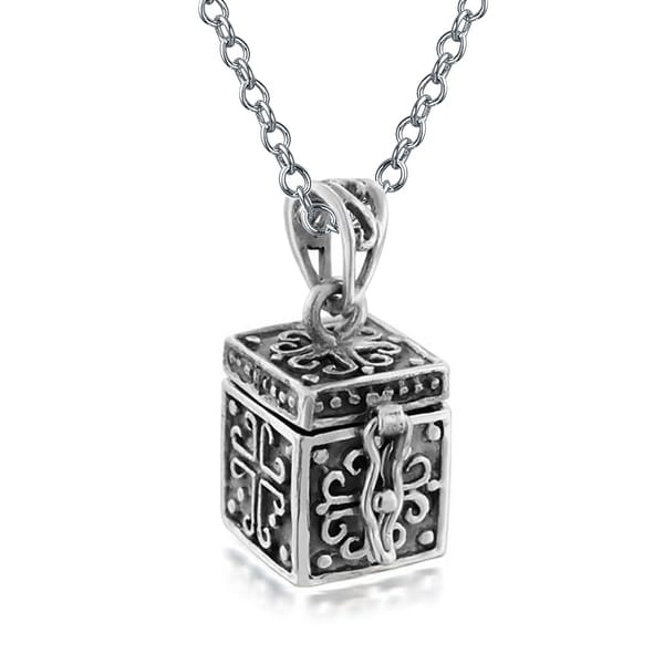 silver locket pendant necklace