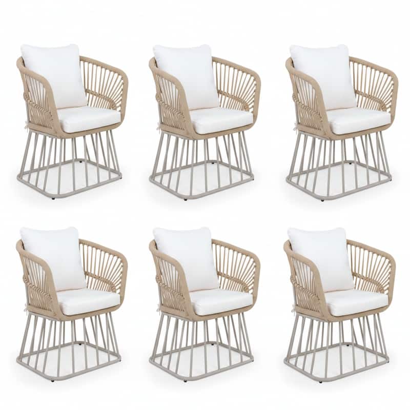 Christopher Knight Home - Outdoor Wicker Dining Chair with Steel Frame & Cushion (Set of 1/2/4/6)