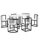 preview thumbnail 23 of 32, Modern 7-Piece Dining Table Set with Faux Marble Compact 55Inch Kitchen Table Set for 6