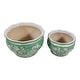 preview thumbnail 26 of 80, Decorative Floral Ceramic Chinoiserie Round Planter - Set of 2