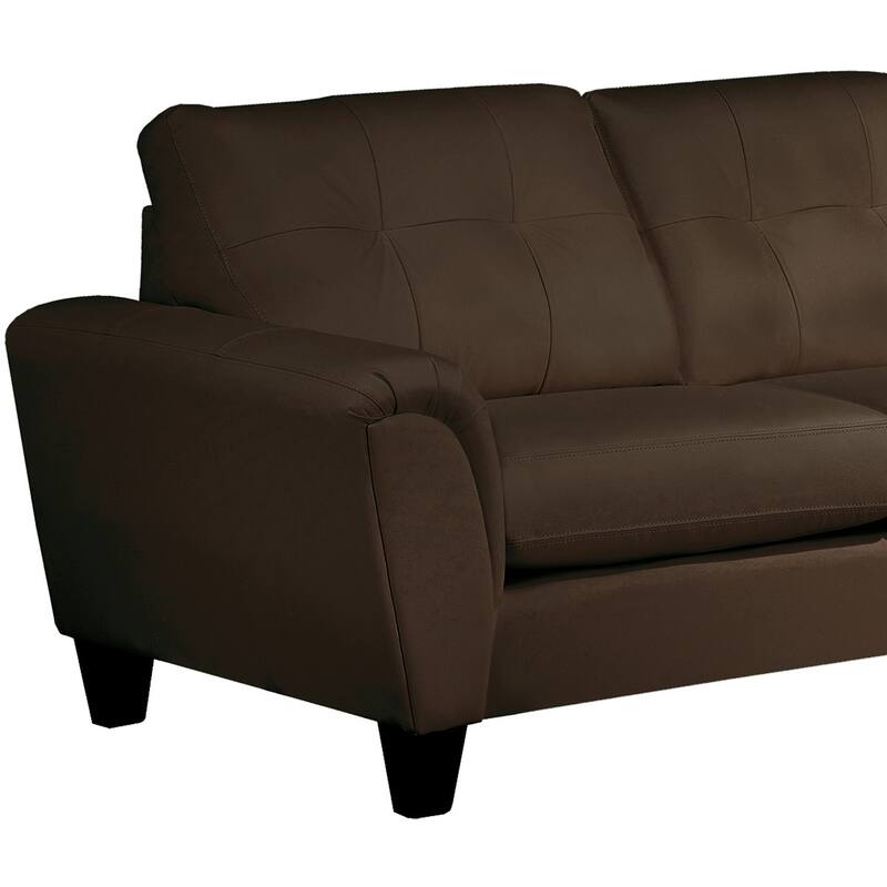 Tory Top Grain Leather Tufted Left/ Right-facing Sectional Sofa
