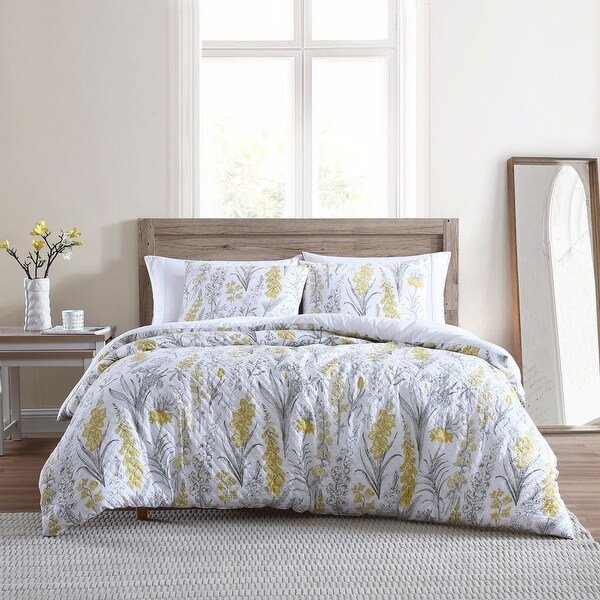 Daniella Floral Yellow Reversible Comforter Set in Premium Quality Fabric 