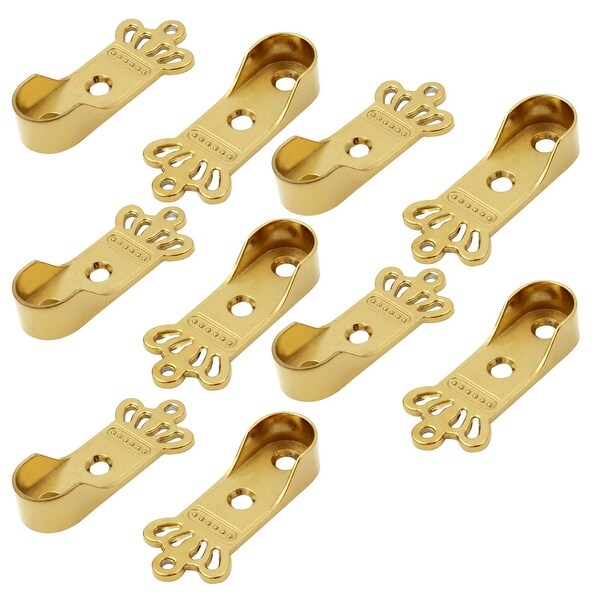 Wardrobe Closet Rod Pole Bracket Flange Support Hanger Holder Gold Tone 10pcs