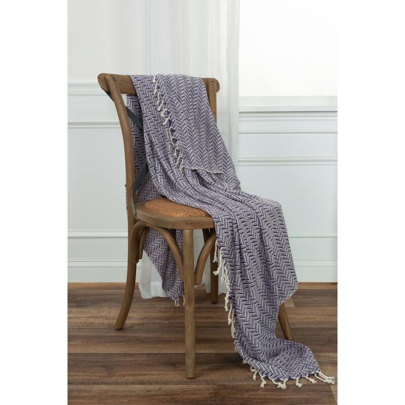 Rizzy Home Chevron Hand Loomed Woven Throw